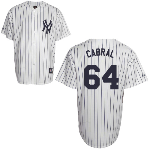 Cesar Cabral #64 Youth Baseball Jersey-New York Yankees Authentic Home White MLB Jersey - Click Image to Close